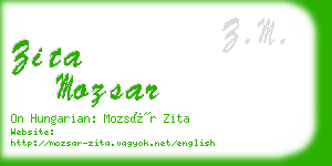 zita mozsar business card
